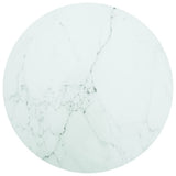 Table Top White 80x1 cm Tempered Glass with Marble Design 322250