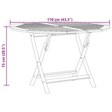 Folding Garden Table 110x75 cm Solid Wood Teak 362618