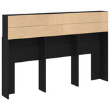 Headboard Cabinet Black Oak 160 x 19 x 103.5 cm Engineered Wood 862753