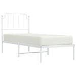 Metal Bed Frame without Mattress with Headboard White 80x200cm 373927