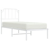 Metal Bed Frame without Mattress with Headboard White 80x200cm 373927