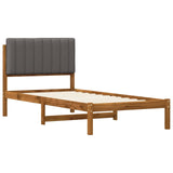 Bed Frame with Upholstered Headboard Natural and Light Grey 904197