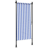 Outdoor Roller Blind Blue and White 100x270 cm Fabric&Steel 368764
