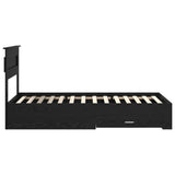 Bed Frame with Headboard Black Oak 90 x 200 cm Engineered Wood 3410036