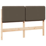 Upholstered Headboard Brown and Taupe 160 cm Solid Pine Wood 880061