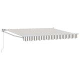 Retractable Awning Light Grey and White 3.5 x 2 m 3425688