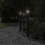Outdoor Floor Lamps with Outlet 3pcs Black 110cm Stainless Steel 4006380