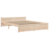 Bed Frame without Mattress Solid Wood 150x200 cm King Size King Size 815049