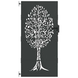 Garden Gate with Lock Black 85 x 200 cm Powder-coated steel 42015863