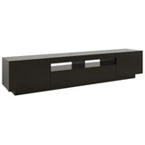 TV Cabinet with LED Lights Black 200x35x40 cm 3081907