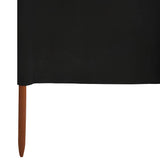 6-panel Wind Screen Fabric 800x160 cm Black 47184