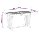 Garden Dining Set Reddish-brown Solid eucalyptus wood 7 Piece Set 3087339