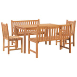 Garden Dining Set Natural Teak Solid teak wood One Size Durable 3157152