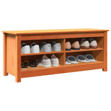 Storage Bench Wax Brown 110 x 38 x 45.5 cm Solid Pine Wood 869910