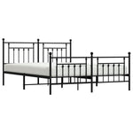 ZNTS Metal Bed Frame without Mattress with Footboard Black 183x213cm 353560