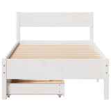 Bed Frame without Mattress White 75x190 cm Small Single Solid Wood Pine 3301774