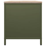 Firewood Rack with Wooden Top Olive Green 100.5x35.5x40 cm 864258