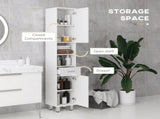 kleankin 71" Tall Slim Bathroom Storage Cabinet, Narrow Cupboard with Drawer, Open Shelves, 2 Doors, T3398P554931