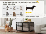 80cm Furniture Style Dog Crate Dog Cage End Table Indoor with 3 Doors Soft Washable Cushion, for T3398P349628