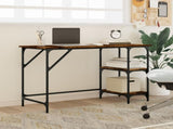 Desk Smoked Oak 120x50x75 cm Metal and Engineered Wood 845323