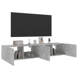 TV Wall Cabinets with LED Lights 2 pcs Concrete Grey 80x35x31 cm 837288