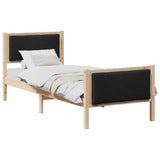 Bed Frame with Headboard Black 75 x 190 cm Fabric 878371
