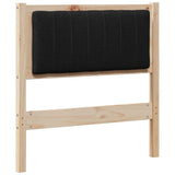 Upholstered Headboard Brown 75 cm Solid Pine Wood 879096