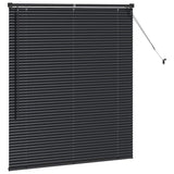 Venetian Blinds Height Adjustable Black 130 x 120 cm Aluminium 42006126