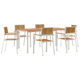 Garden Dining Set 7 pcs Brown Solid acacia wood 3334794