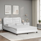 Bed Frame with LED without Mattress "Hvar" White 140x200 cm 3213935