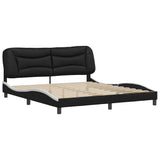 Bed Frame without Mattress "Hvar" Black and White 180x200 cm Super King Faux Leather 3208053