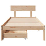 Bed Frame without Mattress 90x200 cm Solid Wood Pine 3301508