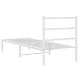 Metal Bed Frame without Mattress with Headboard White 80x200cm 355405