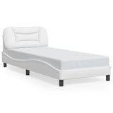 Bed Frame with LED without Mattress "Hvar" White 80x200 cm 3213893
