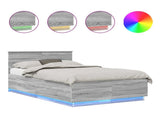 Bed Frame Grey Sonoma 120 x 200 cm Engineered Wood 3408101