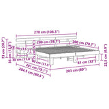 Bed Frame with Headboard Brown 200 x 200 cm Solid Pine Wood 3385678