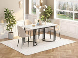 140 x 80cm Dining Table,, Kitchen Table, Metal Frame Rectangular Dining Table in WF321820AAS