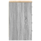 Garage Storage Cabinet Grey Sonoma 30x51x85 cm Solid Wood Pine 860585