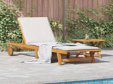 Sun Lounger Set of 2 Brown Solid acacia wood Standard Foldable 3325199