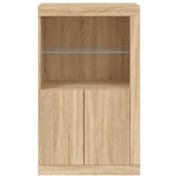 Side Cabinet with LED Lights Sonoma Oak Engineered Wood 836625