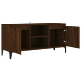 TV Cabinet with Metal Legs Brown Oak 103.5x35x50 cm 813163