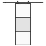 Sliding Door with Hardware Set Black 76x205 cm Tempered Glass 3375877