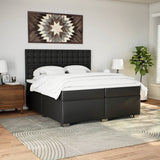 Box Spring Bed with Mattress Black 200x200 cm Faux Leather 3290736