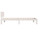 Bed Frame without Mattress White Solid Wood Pine 100x200cm 810486