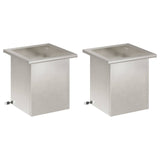 Garden Planter with LED 2 pcs Silver 30 x 30 x 30 cm 8008065