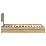 Storage Bed with Drawer Sonoma Oak 90 x 190 cm Engineered Wood 3412320