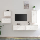 TV Cabinets 5 pcs White Solid Wood Pine 3100260