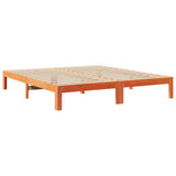 Family Bed Frame No Mattress Wax Brown 270x200 cm Solid Wood Pine 3324570
