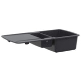 Kitchen Sink Double Basin Granite 96 x 50 x 31 cm Graphite 42053753