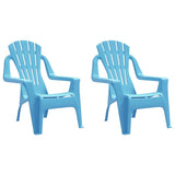 Garden Chairs 2 pcs for Children Blue 37x34x44 cm PP Wooden Look 364739